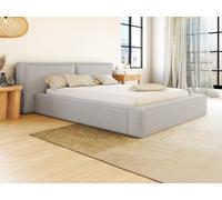 PASCAL MORABITO-Lit Coffre 160 x 200 cm - Tissu - Gris Clair + Matelas - TIMANO de