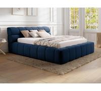 PASCAL MORABITO-Lit Coffre 180 x 200 cm - Tissu - Bleu Nuit - FORVIK II de