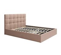 PASCAL MORABITO - Lit Coffre 200 x 200 cm - Velours - Beige - MIRDAL de