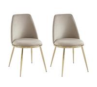 PASCAL MORABITO - Lot de 2 chaises en Velours et métal doré - Beige - NEBINA de