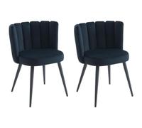 PASCAL MORABITO - Lot de 2 chaises en Velours et métal - Noir - PRANILA de