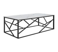 PASCAL MORABITO - Table Basse en céramique et métal - Effet marbre Blanc et Noir - MELRONE de