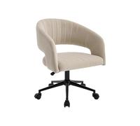 PASCAL MORABITO Vente-Unique - Chaise de Bureau en Velours - Beige et Noir - Hauteur réglable - TIRIESI