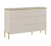 PASCAL MORABITO Vente-Unique - Commode 6 tiroirs - Beige et doré - VUKIA