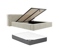 PASCAL MORABITO Vente-Unique - Lit 2 Personnes avec sommier - 140 x 190 cm - Beige - TIMANO