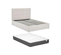 PASCAL MORABITO Vente-Unique - Lit 2 Personnes avec sommier - 160 x 200 cm - Beige - HOPEYA