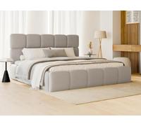 PASCAL MORABITO Vente-Unique - Lit 2 Personnes avec sommier - 160 x 200 cm - Gris Clair - DAMADO