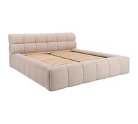 PASCAL MORABITO Vente-Unique - Lit Coffre 160 x 200 cm - Tissu - Beige - FORVIK II