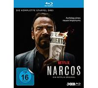 NARCOS-STAFFEL 3-PEDRO/ALCAZAR,DAMIAN/DENIS,FRANCISCO/+ PASCAL- 3 BLU-RAY NEUF
