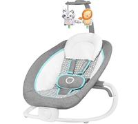 Lionelo Pascal transat bébé avec vibrations délicates, 12 mélodies avec réglage du volume, dossier réglable, barre à jouets interactifs, pliage compact