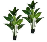 PASCH® Lot de 2 grandes bananiers artificiels (160 cm), durables et fidèles à la nature, grandes plantes artificielles, palmier artificiel, pour une ambiance naturelle