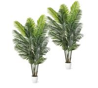 PASCH® Lot de 2 grands palmiers artificiels Areca (180 cm), réalistes et durables, Plantes artificielles grandes, Palmier artificiel pour une ambiance naturelle