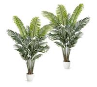 PASCH Lot de 2 palmiers artificiels Areca (160 cm) - Nature fidèle et durable - Grandes plantes artificielles réalistes - Palmier pour une atmosphère naturelle