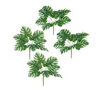 PASCH® Lot de 4 Monstera Sans Pot (25 cm) : Plantes Artificielles Comme Vraies | Petite Plante Artificielle