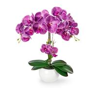 PASCH® Orchidées Artificielles Dans Un Pot En Céramique Brillante (40 cm) | Comme De Vraies Fleurs
