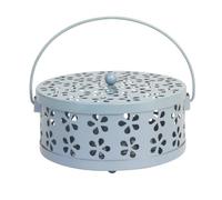 Pasdrucn 13.5x6cm Porte Spirale Anti Moustique en Métal, Support Spirale Anti Moustique, Spirale Anti Moustique Exterieur avec Poignée, Encens Citronnelle Anti Moustique (Bleu)