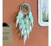 Pasdrucn 16x70cm Attrape-rêves en Plumes d'arbre De Vie, Filles Attrape-rêves Bohème, Attrape-rêves avec Arbre De Vie, Kit De Bricolage en Cristal Naturel pour Enfants (Vert)