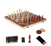 Pasdrucn 2 en 1 Echiquier Magnetique, 39x39cm Magnetic Chess Game, Jeu Echec, Jeu D'échecs Magnetique Bois, Jeu D'échecs en Bois Pliable Fait Main, Deluxe Pliable Jeux D'Échecs pour Enfants (A)