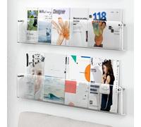 Pasdrucn 2 PCS Etagere Murale sans Percage en Acrylique, Etagere sans Percer en Acrylique pour Chambre (50cm)