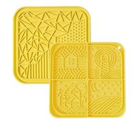 Pasdrucn 2 Pcs Tapis De Léchage Chiens Et Chats avec Ventouses, 20x20cm Tapis De Leche pour Chien avec Ventouses, Tapis De Léchage Chat, Tapis Lechage Chien Et Chat (B)