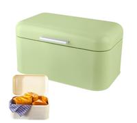 Pasdrucn 30x18x15.5cm Spacieuse Boîte à Pain Rétro en Métal, Boite à Pain en Métal, Huche à Pain Verticale, Huche A Pain Moderne, Boîtes à Pain, Boite Pain De Mie (Vert)