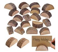 Pasdrucn 50Pcs Marque Place Porte Nom Table Bois Mariage, Porte Menu Mariage, Porte Photo, Porte Carte Bois, Socle Bois, Rustique Support Menu Mariage, Porte Photo sur Pied (Demi-Cercle)