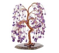 Pasdrucn Arbre De Vie Pierre Naturelle, Accessoires De Décoration Intérieure, Arbre De Vie Decoration, Arbre Cristal Sept Chakra Gemme Feng Shui Figurine Argent Bonsaï (Violet)
