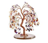 Pasdrucn Arbre De Vie Pierre Naturelle, Accessoires De Décoration Intérieure, Arbre De Vie Decoration, Arbre Cristal Sept Chakra Gemme Feng Shui Figurine Argent Bonsaï (Couleur)