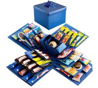 Pasdrucn Boîte à Surprise, Boîte Cadeau DIY, Boîte Pop up Surprise, Créatif de Cadeau Explosion Box pour Anniversaire, Mariage, Saint-Valentin, Noël (bleu)