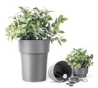 Pasdrucn Coffre-fort de rangement pour plantes - Boîtes à compartiments cachés - Boîte de verrouillage à compartiment caché - Faux fond du pot de fleurs pour cacher les objets de valeur (gris)