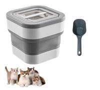 Pasdrucn Conteneur Croquettes Chien, Boite A Croquette pour Chien avec Couverte Chien Hermetique à roulettes, Boite Croquette Chat pour Nourriture Et Friandises Animauxcle Et Cuillère (1 Pcs)