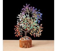 Pasdrucn Cristal Arbre De Vie Pierre Naturelle,Arbre De Vie Aux 7 Chakras,Bonsaï D'arbre De Guérison En Pierres Précieuses Naturelles Sept Chakras Pour Cristal Reiki,Pierre De Guérison (Couleurs-1)