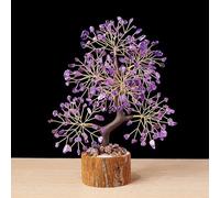 Pasdrucn Cristal Arbre De Vie Pierre Naturelle,Arbre De Vie Aux 7 Chakras,Bonsaï D'arbre De Guérison En Pierres Précieuses Naturelles Sept Chakras Pour Cristal Reiki,Pierre De Guérison (Violet)