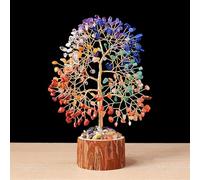 Pasdrucn Cristal Arbre De Vie Pierre Naturelle,Arbre De Vie Aux 7 Chakras,Bonsaï D'arbre De Guérison En Pierres Précieuses Naturelles Sept Chakras Pour Cristal Reiki,Pierre De Guérison (Couleurs-2)