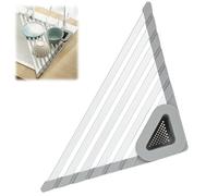 Pasdrucn égouttoir En Aluminium, Triangle Séchoir à Vaisselle Enroulable, Égouttoir à Vaisselle Pliable, Tapis D'égouttage Au-dessus De L'évier, Organiseur D'évier De Cuisine (Argent)