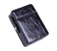 Pasdrucn Étui à Cigarettes Neutre en Cuir Synthétique, Homme et Femme, Convient Un Paquet de Taille Standard pour Paquets de Cigarettes et Briquet (Noir)