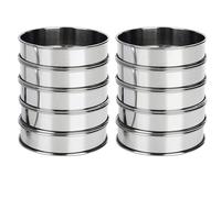 Pasdrucn Lot de 10 Cercle A Patisserie 8.5 Cm, Paquets Cercle Tartelette en Acier Inoxydable, Cadre Pâtissier Rond INOX, Cercle à Tarte en Acier Inoxydable pour Muffins Tartes Gâteaux
