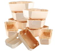 Pasdrucn Lot de 10 Moules à Pâtisserie en Bois Moule à toast antiadhésif Moules à PâTisserie En Bois Avec Doublure En Papier Accessoires de Cuisine Pour GâTeaux