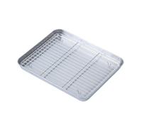 Pasdrucn Plat De Cuisson Avec Grille De Refroidissement, Plaque Four Universelle,plat Four Inox, Plaque Patisserie Four En Acier Inoxydable, Plaque Cuisson Four (25x20.5x2.5CM)
