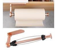 Pasdrucn Porte Essuie Tout Mural, Porte Sopalin Mural Noir, Support Sopalin Pas De Perçage, Porte Rouleau Essuie Tout, Dderouleur Essuie Tout Murale Acier Inoxydable pour Rouleau (Or Rose)