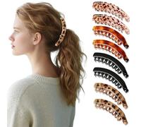 PASDUCHAS Lot de 8 grandes pinces banane pour cheveux épais et fins, Kitsch mat pour chignon queue de cheval