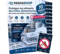 PASHASHOP Pièges à Mites Alimentaires sans Odeur, Lot de 10 - Piège à Phéromones Adhésif pour Placard, Cuisine, Garde-Manger - Pyrales de la Farine et Fruits Secs