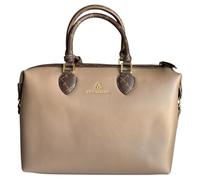 PashBAG Atelier Du Sac sac à main et épaule en simili cuir, couleur taupe et tête de mûre. Fermeture à glissière à double curseur, bandoulière fournie. Dimensions 30 x 20 cm.