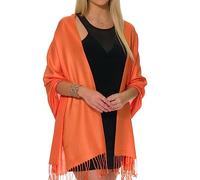 Pashmina Châles et écharpes pour robes de soirée, grand châle doux pashminas de mariage, Orange, taille unique