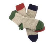 PASINI FASHION Lot de 3 paires de chaussettes pour enfant et fille avec Cashemire - Collection Giotto - fines, douces et chaudes, en assortiment de couleurs fantaisie, 1 paire verte, 1 paire rouge, 1