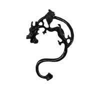 Pasisuu 3D Dragon Scale Punk Style Ear Cuff - Matte Electroplated Retro Ear Cuff with Claw & Wing Design for Streetwear, Moyen, Métal, Pas de pierre précieuse