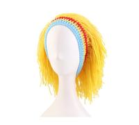 Pasisuu Bonnet de perruque tricoté avec dreadlocks Reggae Wig Cap pour femmes hommes, L 25 cm l 18 cm Dimensions. Jaune Taille unique