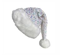Pasisuu Chapeau de Père Noël scintillant pour adultes, bonnet de Noël à | Polyester à paillettes avec bordure moelleuse, fête festive pour adultes et enfants, pour les fêtes de Noël et du Nouvel An