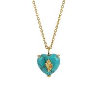 Pasisuu Collier léger avec beau pendentif en forme de cœur, pierre de naissance côtière, bijou animal marin, chaîne en cuivre de 50,8 cm, multicolore, convient pour un cadeau d'anniversaire, Grand