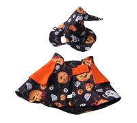 Pasisuu Ensemble cape et chapeau d'Halloween pour chien, costume de magicien pour petit animal de compagnie avec imprimés citrouille, fantôme, tenue amusante pour chats, vêtements de vacances, taille